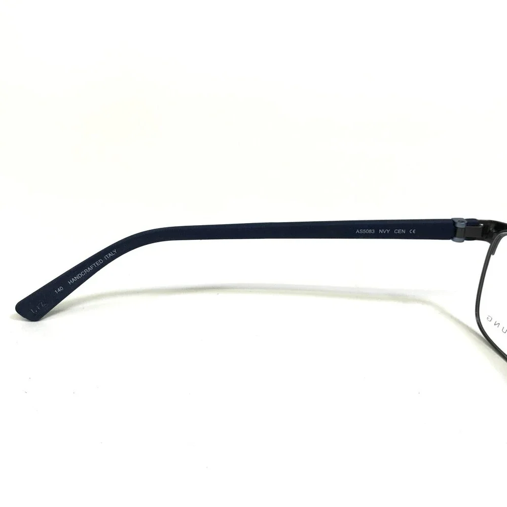 Alfred Sung Eyeglasses Frames AS5083 NVY CEN Blue Gray Square Full Rim 55-16-140